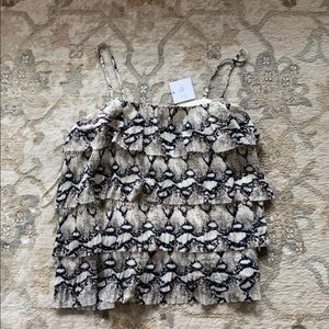 Tank top with ruffles